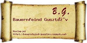 Bauernfeind Gusztáv névjegykártya